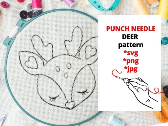 Punch Needle Deer Design