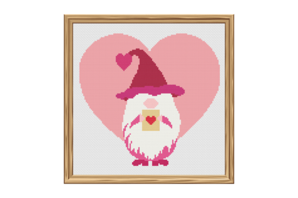 Valentine s Day Gnome Cross Stitch Pattern